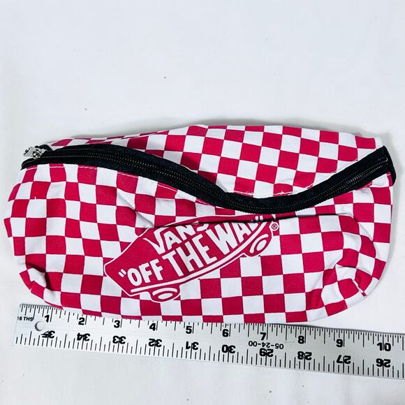 Vans Classic Checkered Fanny Pack Red White Big Logo Belt Bag Crossbody New - Picture 6 of 7